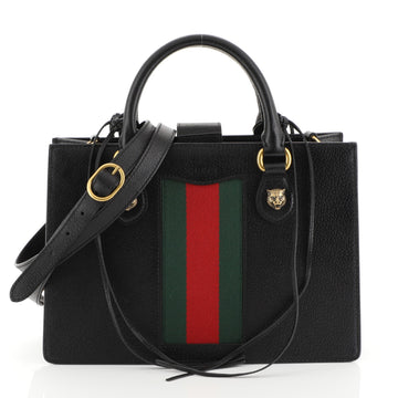 Gucci Animalier Web Top Handle Tote Leather Medium Black 4503019