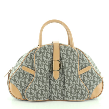 Christian Dior Saddle Bowler Bag Diorissimo Canvas Medium