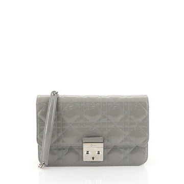 Christian Dior Miss Dior Promenade Pouch Cannage Quilt Patent and Lambskin Large