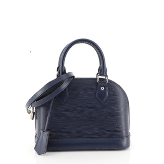 Louis Vuitton Alma Handbag Epi Leather BB Blue 450392