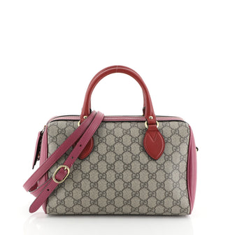 Gucci Convertible Boston Bag GG Coated Canvas and Leather Small