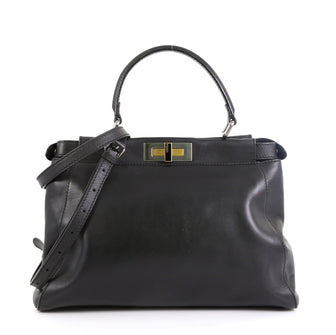 Fendi Peekaboo Bag Soft Leather Regular Black 450455