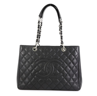Chanel Grand Shopping Tote Quilted Caviar Black 450481