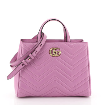 Gucci GG Marmont Tote Matelasse Leather Small Pink 450524