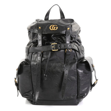 Gucci GG Marmont Multipocket Backpack Leather Large Black 450673