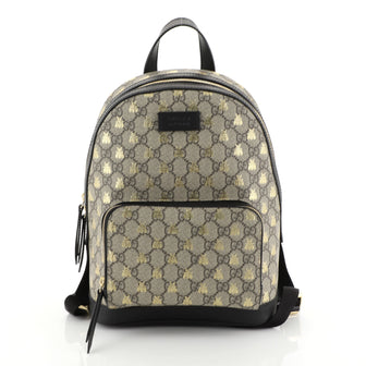Gucci Zip Pocket Backpack Printed GG Coated Canvas Small Brown 450674