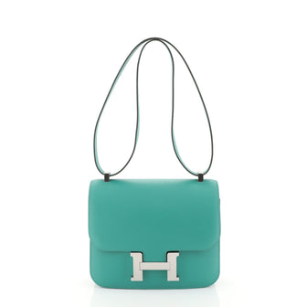 Hermes Constance Handbag Evercolor 24 Green 450911