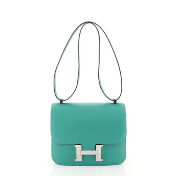 Hermes Constance Handbag Evercolor 24 Green 450911