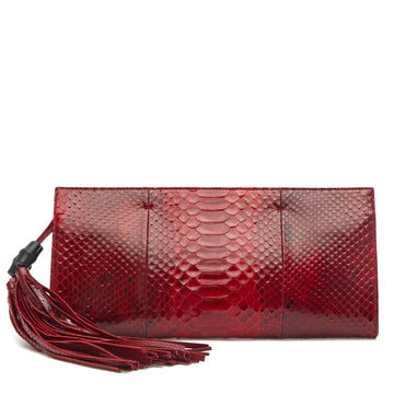 Gucci Nouveau Fringe Snakeskin Clutch