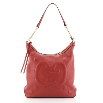 Gucci Apollo Shoulder Bag Gucci Ghost Embossed Leather Large Red 4510101