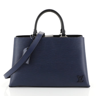 Louis Vuitton Kleber Handbag Epi Leather MM Blue 451061