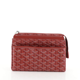 Goyard Miroir Toiletry Bag Coated Canvas PM Red 45111104