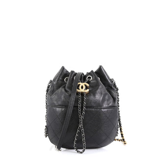 Chanel Gabrielle Drawstring Bag Quilted Calfskin Small Black 45111105