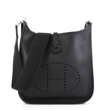Hermes Evelyne Crossbody Gen I Clemence PM Black 45111107