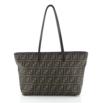 Fendi Roll Tote Zucca Coated Canvas Medium Brown 4511111
