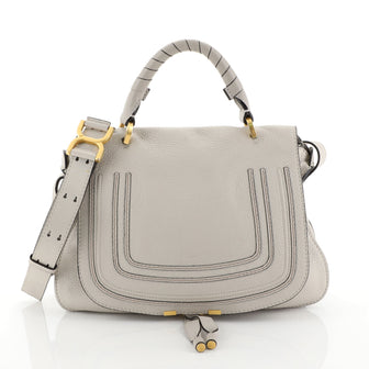 Chloe Marcie Top Handle Bag Leather Medium Gray 4511131