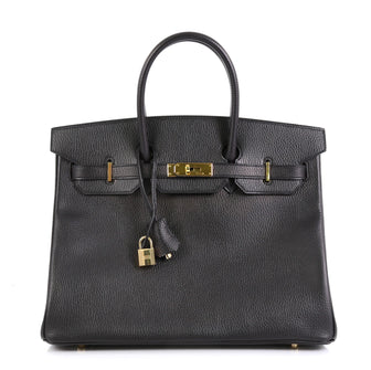 Hermes Birkin Handbag Black Ardennes with Gold Hardware 35 Black 4511160
