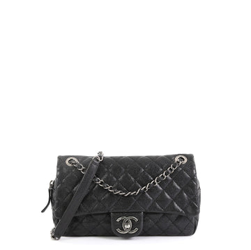 Chanel Easy Flap Bag Quilted Caviar Medium Black 4511165