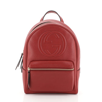 Gucci Soho Chain Backpack Leather Red 4511175