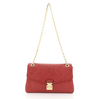 Louis Vuitton Saint Germain Handbag Monogram Empreinte Leather PM Red 4511176