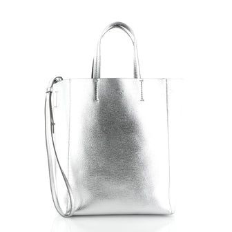 Celine Vertical Cabas Tote Grained Calfskin Small Silver 4511189