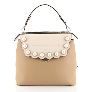 Fendi Back to School Backpack Pearl Embellished Leather Small