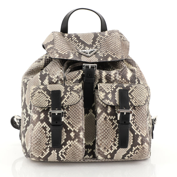 Prada Double Front Pocket Backpack #291680P88B Prada Double Front Pocket Backpack Tessuto Khaki Nylon  main image 4