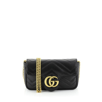 Gucci GG Marmont Flap Bag Matelasse Leather Super Mini Black 451221