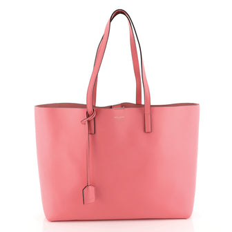 Saint Laurent Shopper Tote Leather Large Pink 451251