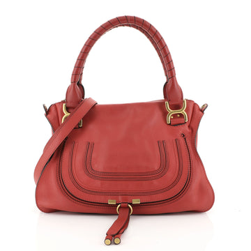 Chloe Marcie Satchel Leather Medium Red 451491