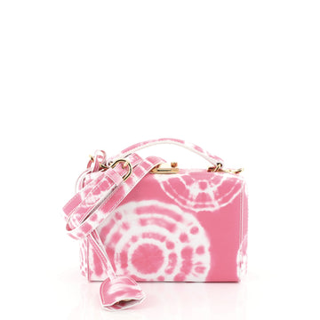 Mark Cross Grace Box Bag Tie Dye Printed Leather with Cabochons Mini White 451521