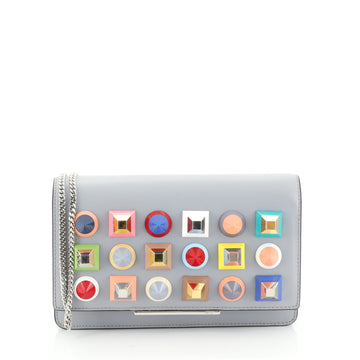Fendi Wallet on Chain Studded Leather Blue 451541