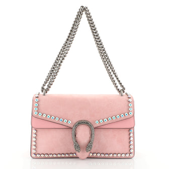 Gucci Dionysus Bag Crystal Embellished Suede Small Pink 451741