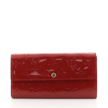 Louis Vuitton Sarah Wallet Monogram Vernis Red 451786