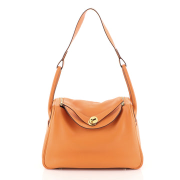 Hermes Lindy Handbag Clemence 30 Orange 451891