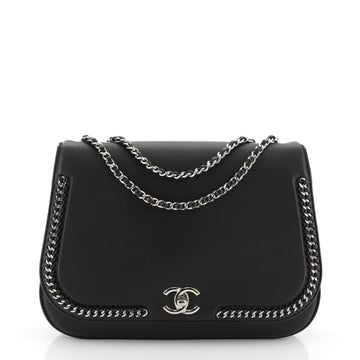 Braided Chic Flap Bag Calfskin Small