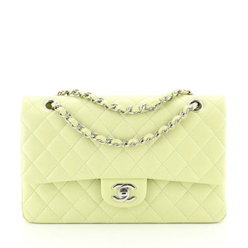 Chanel Classic Double Flap Bag Quilted Lambskin Medium Green 4523624