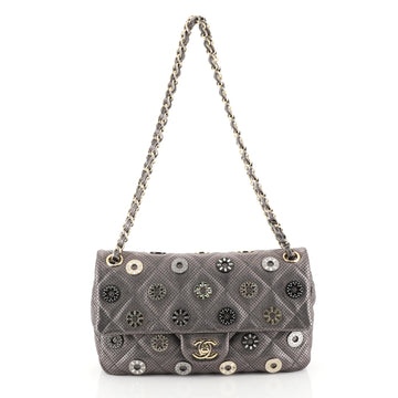 Chanel Paris-Dubai Medals Flap Bag Quilted Embellished Perforated Leat...