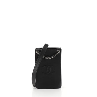 Chanel CC Phone Holder Crossbody Bag Calfskin Black 452367