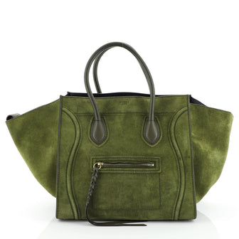 Celine Phantom Bag Suede Medium Green 452401