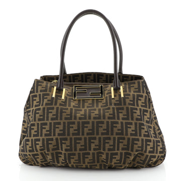 Fendi Mia Tote Zucca Canvas Large Brown 452471