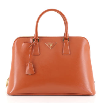 Prada Promenade Bag Vernice Saffiano Leather Large Orange 452521