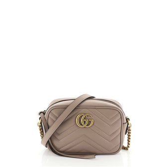 Gucci GG Marmont Shoulder Bag Matelasse Leather Small Neutral 452711