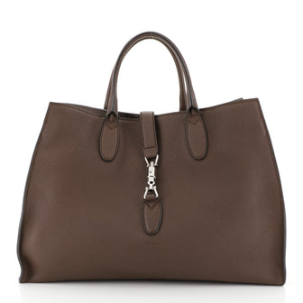 Gucci Jackie Soft Tote Leather Large Brown 4527232