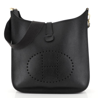 Hermes Evelyne Crossbody Gen I Ardennes GM Black 452761