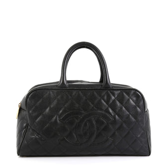 Chanel Timeless CC Bowler Bag Quilted Caviar Large Black 4528112