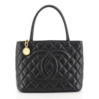 Chanel Medallion Tote Quilted Caviar Black 4528123