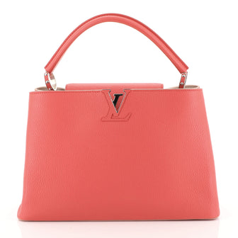 Louis Vuitton Capucines Handbag Leather MM Red 452813