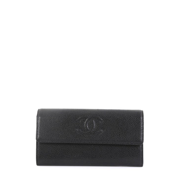 Chanel Timeless CC Flap Wallet Caviar Long Black 4528148