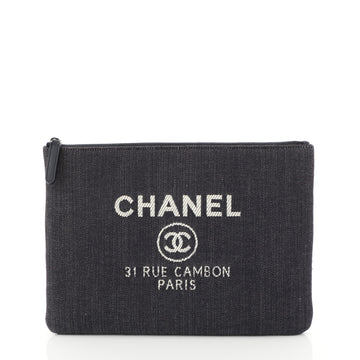 Chanel Deauville Pouch Denim Medium Blue 4528154